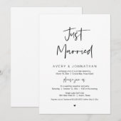 Net Getrouwd, Zwart, Bruiloft Elopement Feest Kaart (Voorkant / Achterkant)