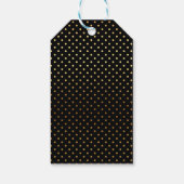 Net getrouwd zwart en goud folie polka dots cadeaulabel (Achterkant)