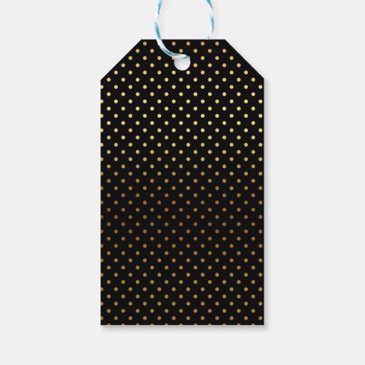 Net getrouwd zwart en goud folie polka dots cadeaulabel (Achterkant)