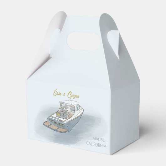 Net getrouwde boot voor bruiloft bedankdoosjes (Achterkant)