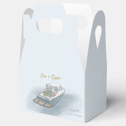 Net getrouwde boot voor bruiloft bedankdoosjes (Geopend)