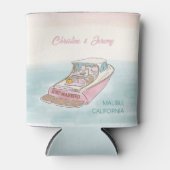 Net getrouwde boot voor bruiloft blikjeskoeler (Voorkant)