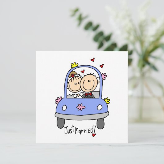 Net Getrouwde Bruid En Bruidegom T-shirts en Cadea Aankondiging (Staand voorkant)