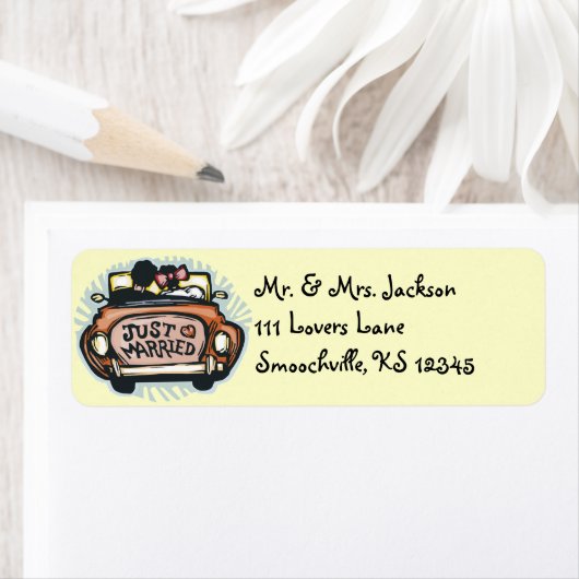 Net getrouwde retour adreslabels etiket (Insitu)