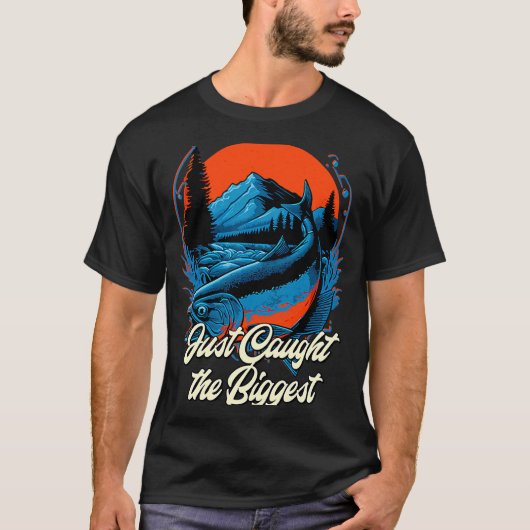 Net Gevangen de Grootste Vis Hobby Visser Pa T-shirt (Voorkant)