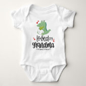 Net Hatched Green Dinosaur - geliefd bij oma Romper (Voorkant)