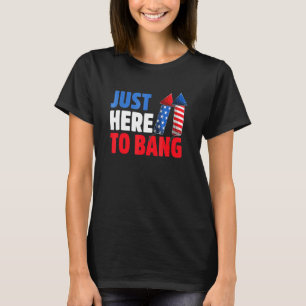Net hier Bang 4th van juli vuurwerk en veteraan D T-shirt