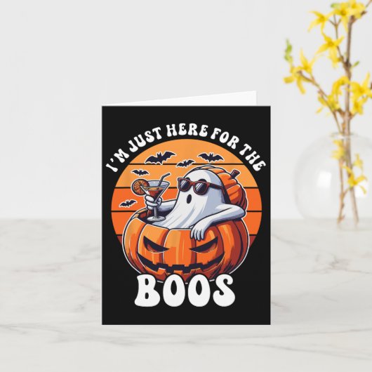 Net hier voor de Boos Ghost Funny Mannen Vrouwen H Kaart (Gele Bloem)