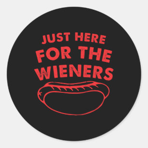 Net hier voor de Wieners Funny Hot Dog 4th of Jul Ronde Sticker