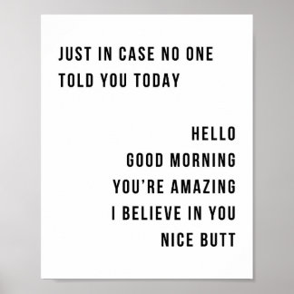 Net in Hoesje zei niemand je vandaag Hallo Goedemo Poster