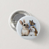Net Love Bunnies Ronde Button 3,2 Cm (Voorkant /achterkant)