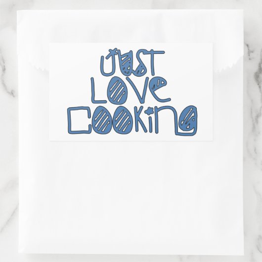 Net Love Cooking Rechthoekige Sticker (Tas)