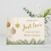 Net Love Holiday Weddenschap Elopement Party Kaart (Staand voorkant)