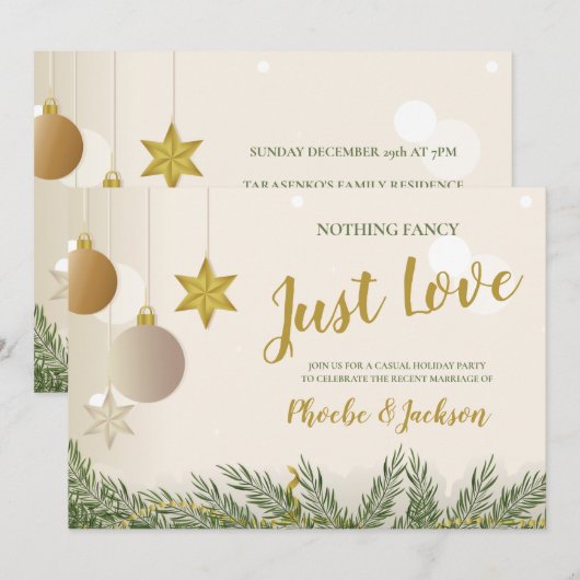 Net Love Holiday Weddenschap Elopement Party Kaart (Voorkant / Achterkant)