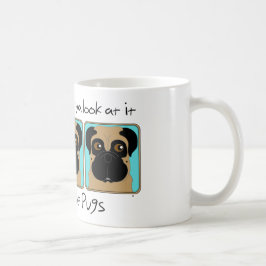 Net Love Pugs Quote en Funny Pugs die rondkijken Koffiemok