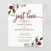 Net Love Red Flowers budget Wedding Invitations (Voorkant)