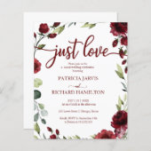 Net Love Red Flowers budget Wedding Invitations (Voorkant / Achterkant)