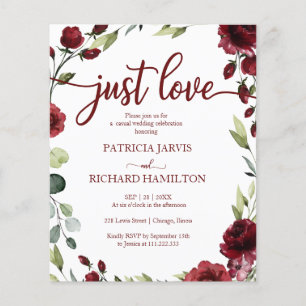 Net Love Red Flowers budget Wedding Invitations