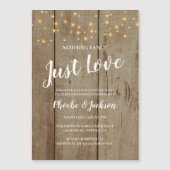 Net Love Rustic String Lights Wedding Elopement Magnetische Uitnodiging (Voorkant)