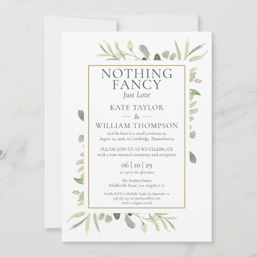 Net Love Sequel Wedding Vows Greenery Kaart (Voorkant)