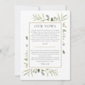 Net Love Sequel Wedding Vows Greenery Kaart (Achterkant)