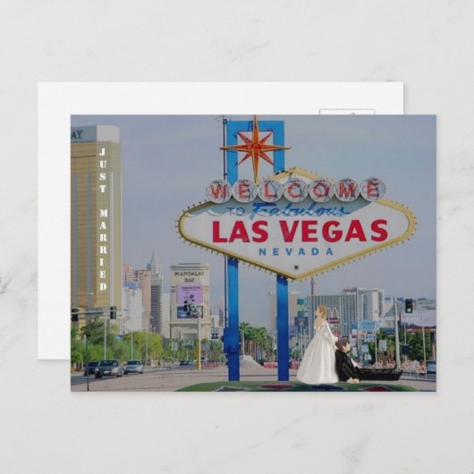 NET MARRIED Bride drag Groom Las Vegas Briefkaart (Voorkant / Achterkant)