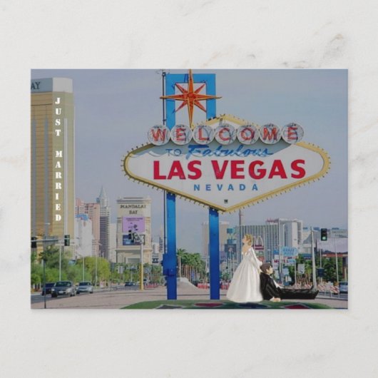 NET MARRIED Bride drag Groom Las Vegas Briefkaart (Voorkant)