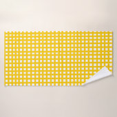 net met gele vierkante mazen badhanddoek (Badhanddoek)