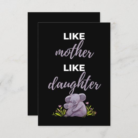 Net Moeder Net Dochter Bedankkaart (Voorkant / Achterkant)