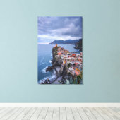 Net na zonsondergang | Vernazza, Cinque Terre, Ita Canvas Afdruk (Insitu (Houten vloer))