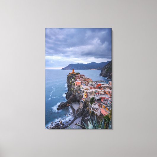 Net na zonsondergang | Vernazza, Cinque Terre, Ita Canvas Afdruk (Voorkant)