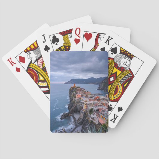 Net na zonsondergang | Vernazza, Cinque Terre, Ita Pokerkaarten (Achterkant)