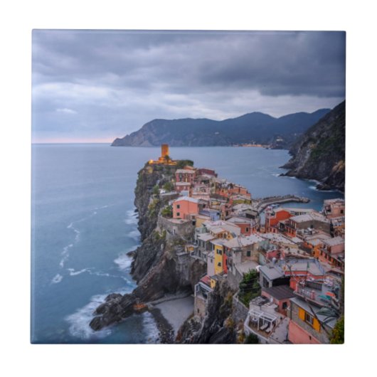 Net na zonsondergang | Vernazza, Cinque Terre, Ita Tegeltje (Voorkant)