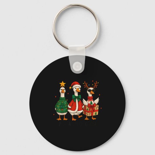 Net Net Goose Kerstman Kerstman Kerst Boom Sleutelhanger (Voorkant)
