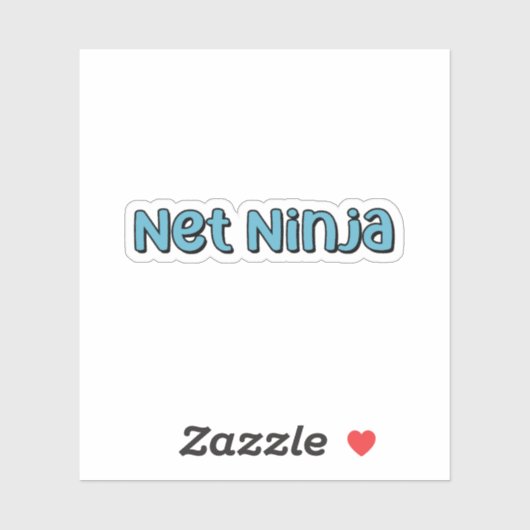 Net Ninja Blauw Retro Pickleball Tekst Sticker (Vel)