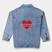 Net opgetikt denim jas voor pas getrouwde bruid jacket (Achterkant)