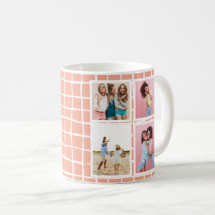 Net oranje 4 foto modern minimaal abstract koffiemok