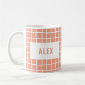 Net oranje 4 foto modern minimaal abstract koffiemok (Links)