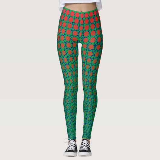Net Patroon 10.blue.wx4 groene BG Leggings (Voorkant)