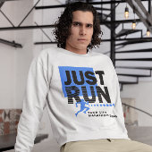 Net Run Marathon Runner Race Datum Blauw Wit Trui