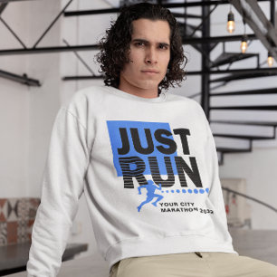 Net Run Marathon Runner Race Datum Blauw Wit Trui