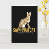 Net Spoted Savannah Cat Kitten Kaart (Gele Bloem)