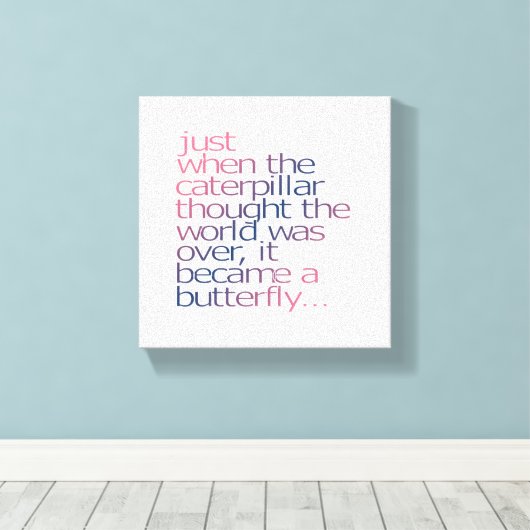 Net toen de rups dacht... canvas afdruk (Insitu (Houten vloer))