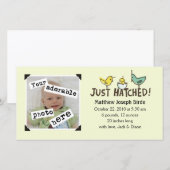 Net uitgekomen! aankondiging van baby (Voorkant / Achterkant)