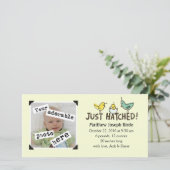 Net uitgekomen! aankondiging van baby (Staand voorkant)