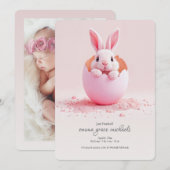 Net uitgekomen roze foto geboorte Announ Aankondiging (Voorkant / Achterkant)