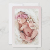 Net uitgekomen roze foto geboorte Announ Aankondiging (Achterkant)