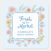 Net van de Markt Blauwe Bruidsmeisjesfeest Vierkante Sticker (Voorkant)