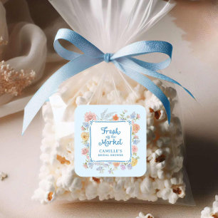 Net van de Markt Blauwe Bruidsmeisjesfeestje Vierkante Sticker