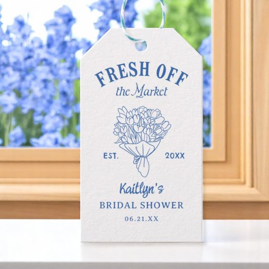 Net Van De Markt Blauwe Bruiloftsborrel Cadeaulabel